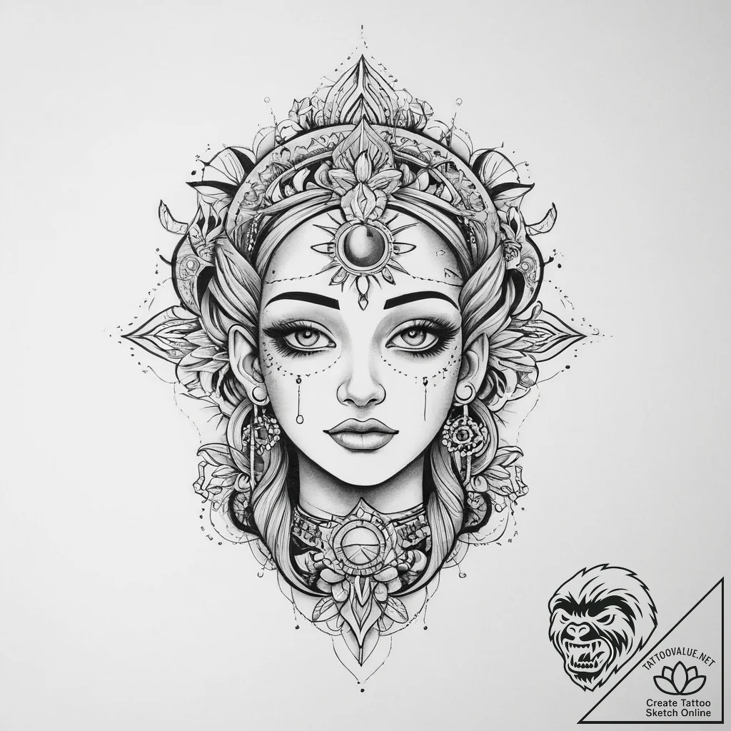 Tattoo sketch spiritual scene, artistic tatto... - tattoo sketch (№1757296734_0, 08.09.2025 01:58) — tattoovalue.net