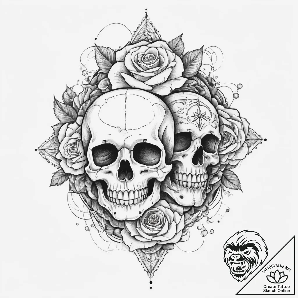 Tattoo sketch mystical character, concept art... - tattoo sketch (№1757296939_0, 08.09.2025 02:02) — tattoovalue.net