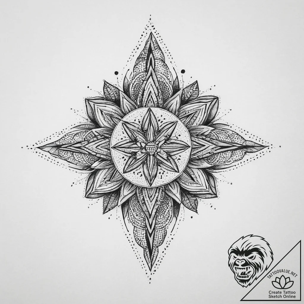 Tattoo sketch blessed creation, tattoo flash... - tattoo sketch (№1757300113_0, 08.09.2025 02:55) — tattoovalue.net