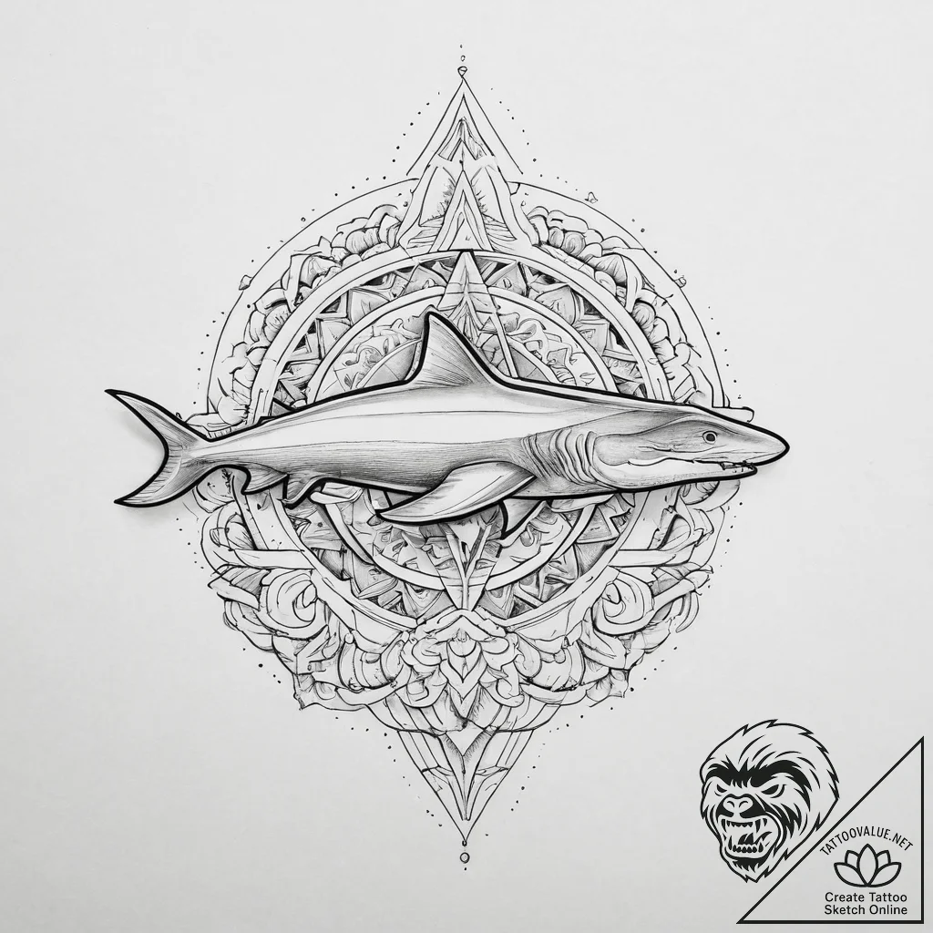 Tattoo sketch frilled shark, artistic tattoo... - tattoo sketch (№1757300706_0, 08.09.2025 03:05) — tattoovalue.net