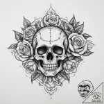 Tattoo sketch historical scroll with a symbol… – tattoo sketch (№1757301895_0, 08.09.2025 03:24) — tattoovalue.net