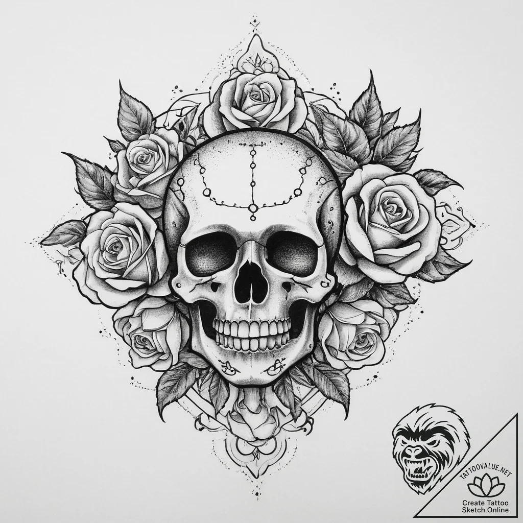 Tattoo sketch historical scroll with a symbol... - tattoo sketch (№1757301895_0, 08.09.2025 03:24) — tattoovalue.net