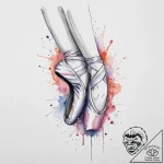 Tattoo sketch dancer ballet slipper, ink illu… – tattoo sketch (№1757302491_0, 08.09.2025 03:34) — tattoovalue.net