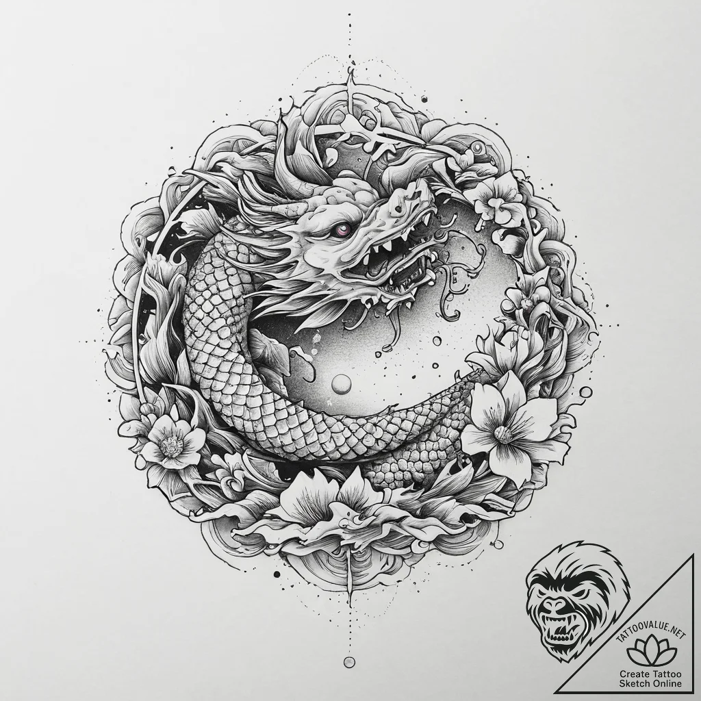 Tattoo sketch divine sphere, concept art for... - tattoo sketch (№1757303112_0, 08.09.2025 03:45) — tattoovalue.net
