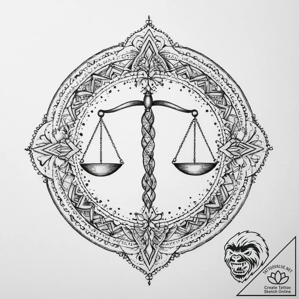 Tattoo sketch libra scales, tattoo drawing ou... - tattoo sketch (№1757307816_0, 08.09.2025 05:03) — tattoovalue.net