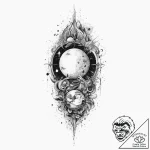 Tattoo sketch cosmic realm, ink illustration… – tattoo sketch (№1757308789_0, 08.09.2025 05:19) — tattoovalue.net