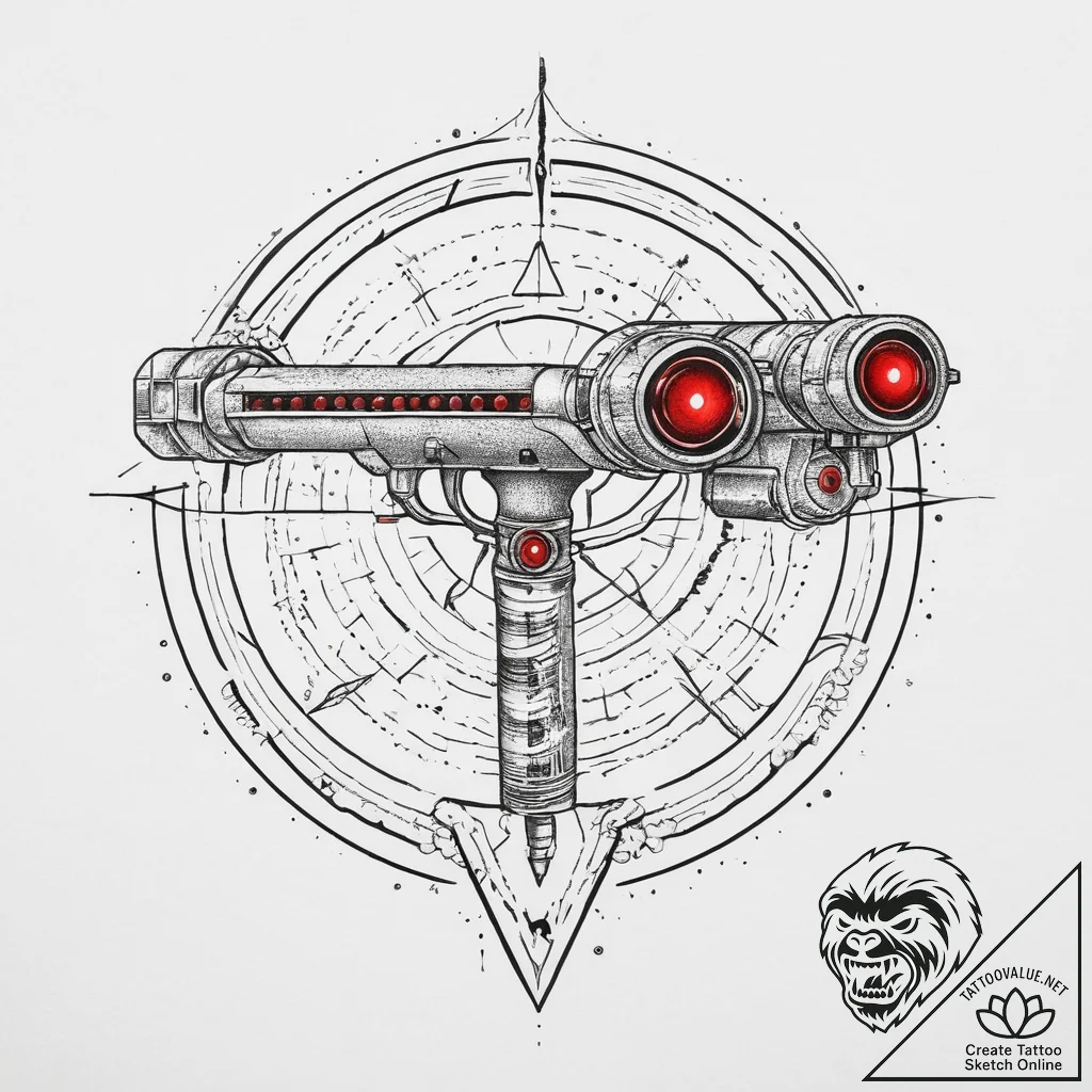 Tattoo sketch rick and morty portal gun, conc... - tattoo sketch (№1757309763_0, 08.09.2025 05:36) — tattoovalue.net