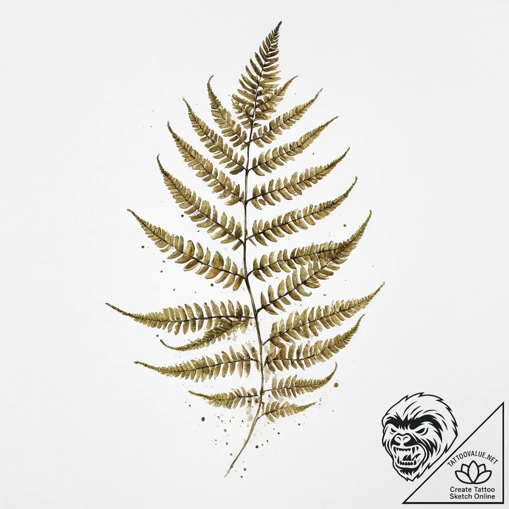 Tattoo sketch fern leaf, ink illustration for... - tattoo sketch (№1757311129_0, 08.09.2025 05:58) — tattoovalue.net
