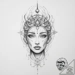 Tattoo sketch cosmic person – tattoo sketch (№1757312500_0, 08.09.2025 06:21) — tattoovalue.net