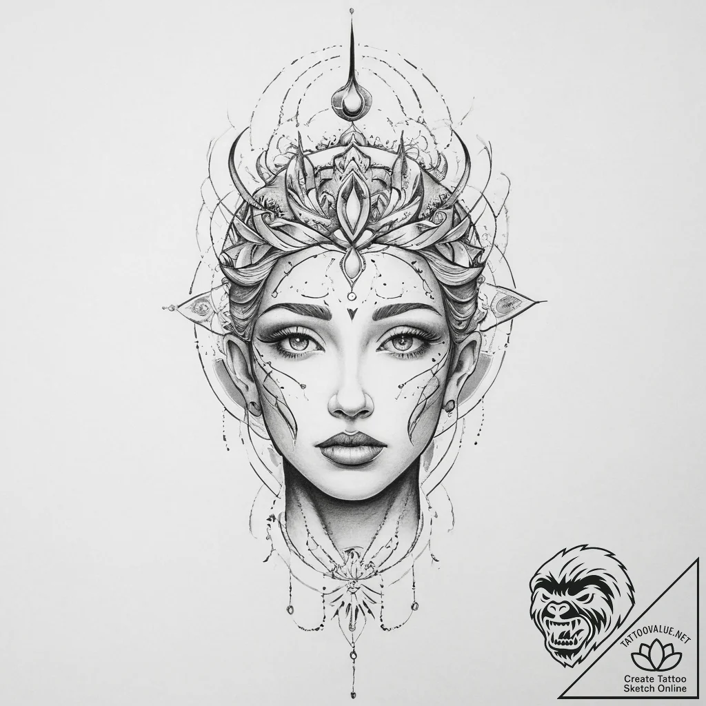 Tattoo sketch cosmic person - tattoo sketch (№1757312500_0, 08.09.2025 06:21) — tattoovalue.net