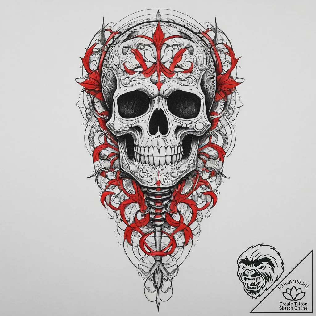 Tattoo sketch skeleton, tattoo sketch design,... - tattoo sketch (№1757315230_0, 08.09.2025 07:07) — tattoovalue.net