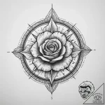 Tattoo sketch rose compass, ink illustration… – tattoo sketch (№1757316206_0, 08.09.2025 07:23) — tattoovalue.net