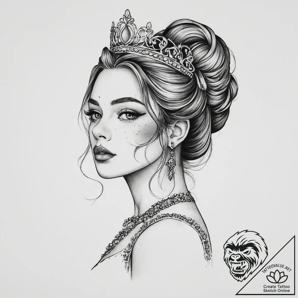 Tattoo sketch princess tattoo, tattoo sketch... - tattoo sketch (№1757317767_0, 08.09.2025 07:49) — tattoovalue.net