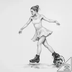 Tattoo sketch figure skating person on ice – tattoo sketch (№1757317962_0, 08.09.2025 07:52) — tattoovalue.net