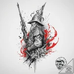 Tattoo sketch soldier with a wizard, concept… – tattoo sketch (№1757319131_0, 08.09.2025 08:12) — tattoovalue.net