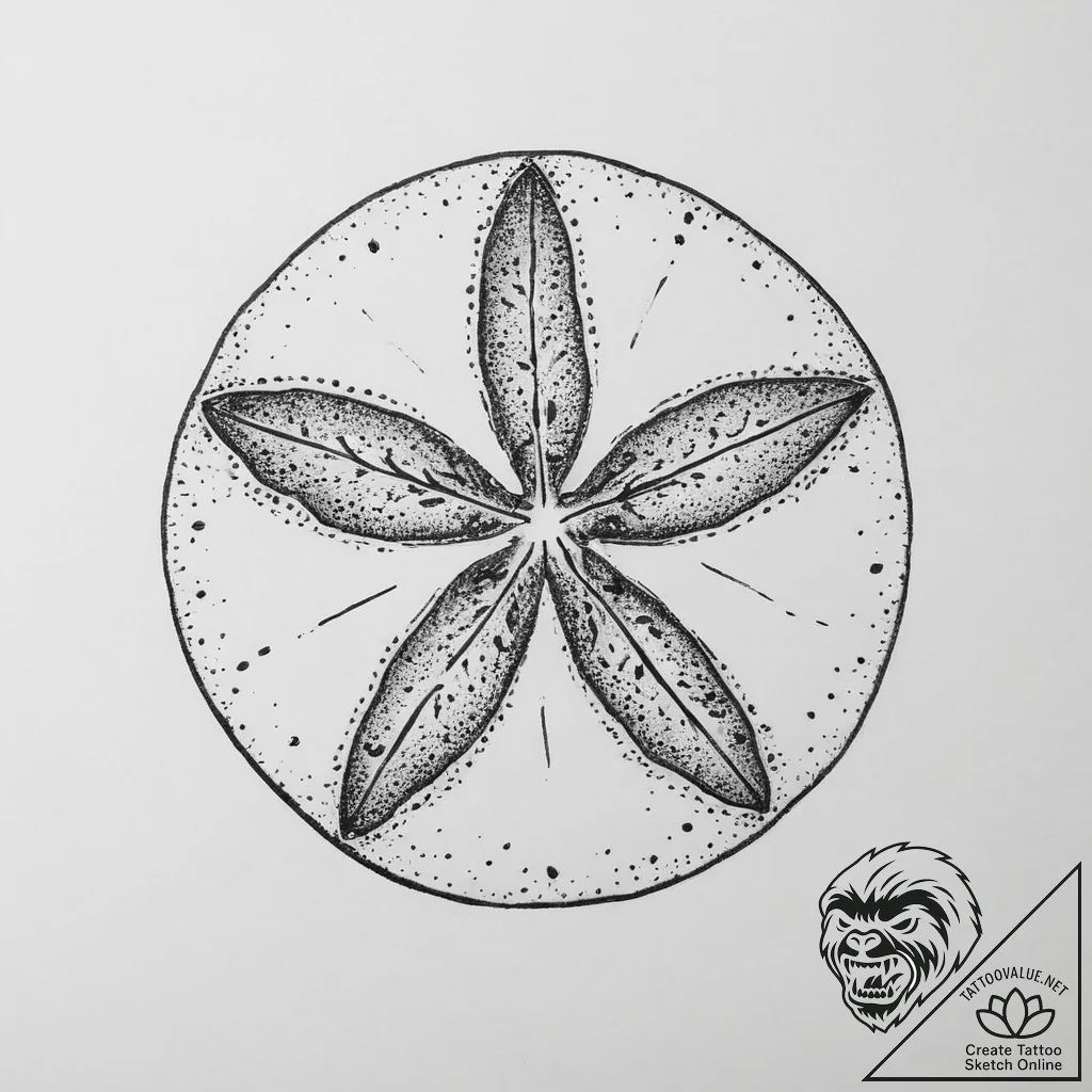 Tattoo sketch sand dollar - tattoo sketch (№1757320884_0, 08.09.2025 08:41) — tattoovalue.net