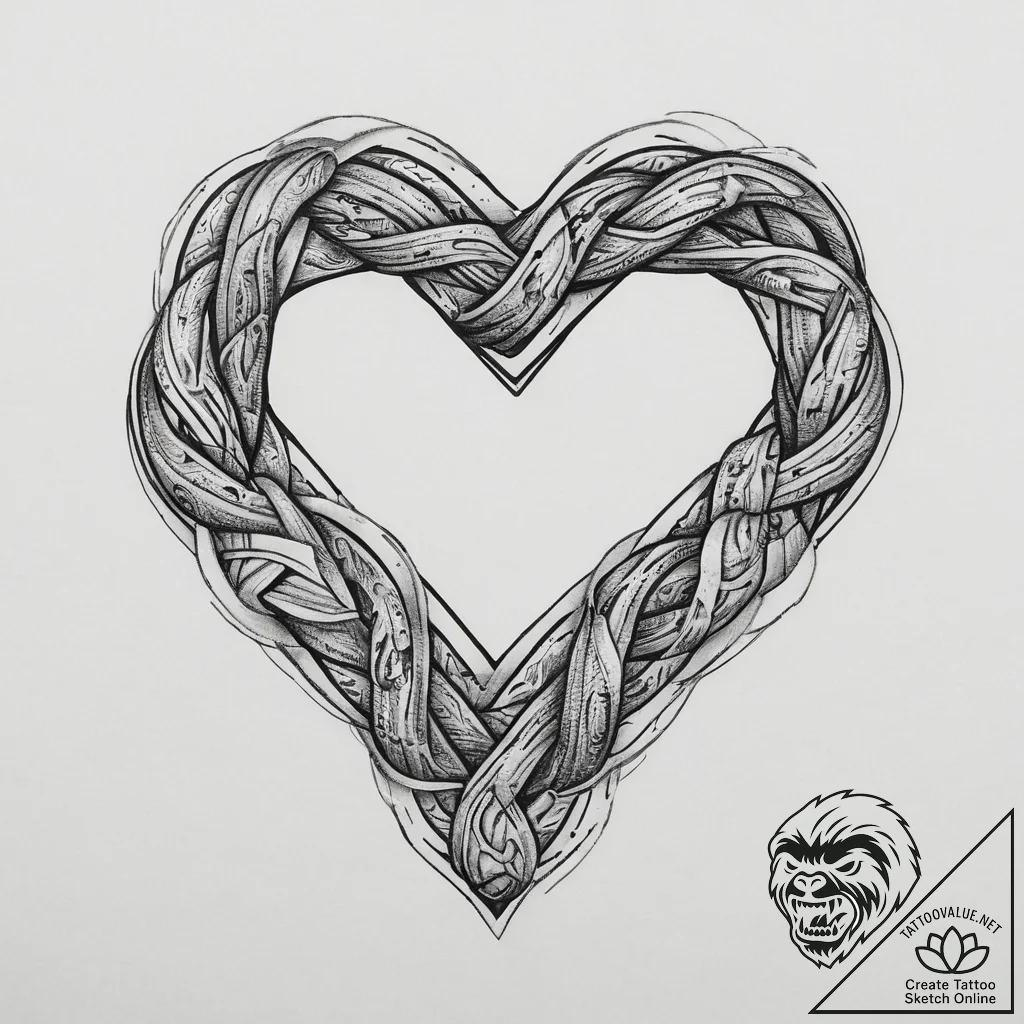 Tattoo sketch slavic knot with a heart, tatto... - tattoo sketch (№1757322056_0, 08.09.2025 09:00) — tattoovalue.net