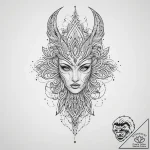 Tattoo sketch banshee, ink illustration for t… – tattoo sketch (№1757322835_0, 08.09.2025 09:13) — tattoovalue.net