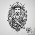 Tattoo sketch soldier with a scissors, tattoo… – tattoo sketch (№1757325954_0, 08.09.2025 10:05) — tattoovalue.net