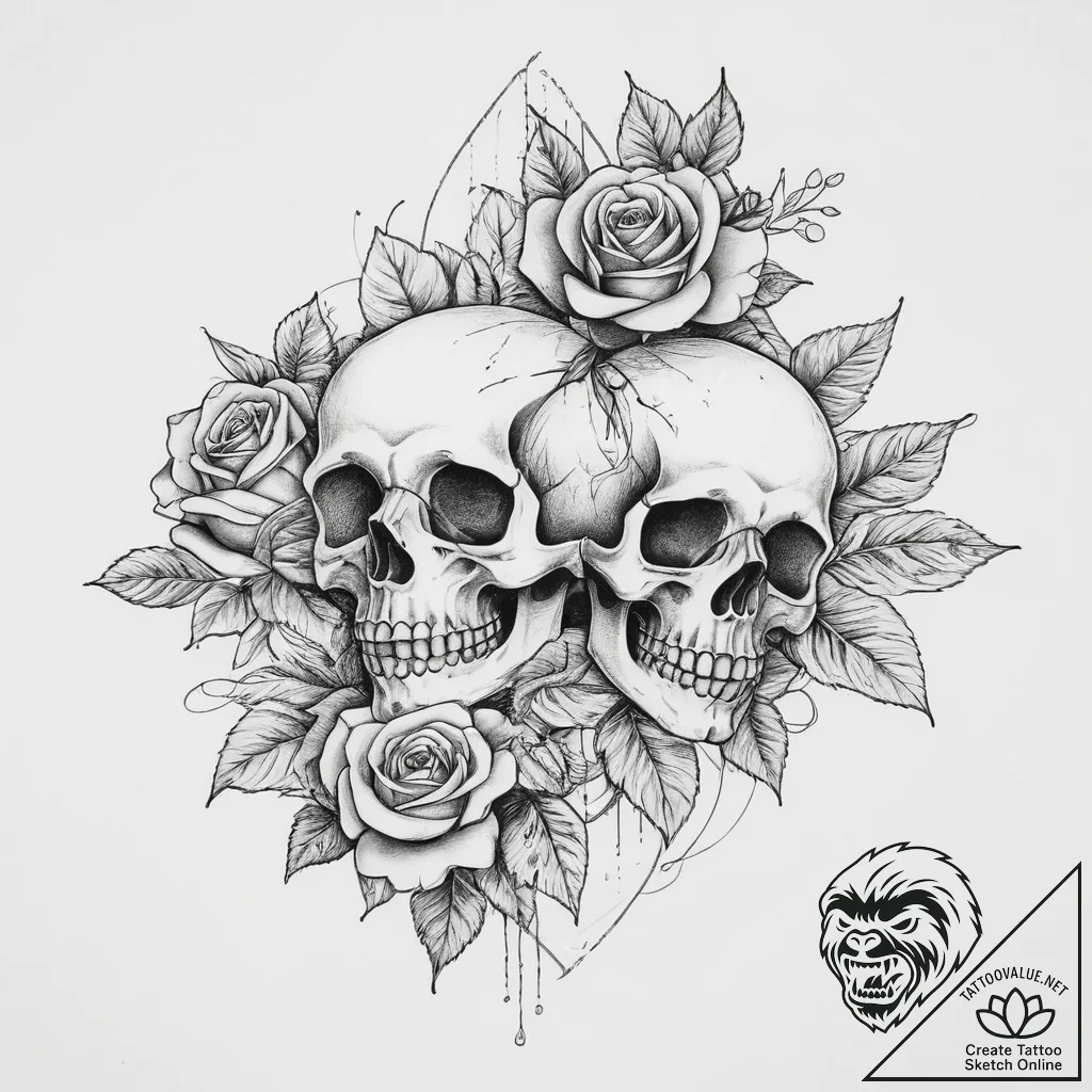 Tattoo sketch realistic цветок, tattoo sketch... - tattoo sketch (№1757326539_0, 08.09.2025 10:15) — tattoovalue.net