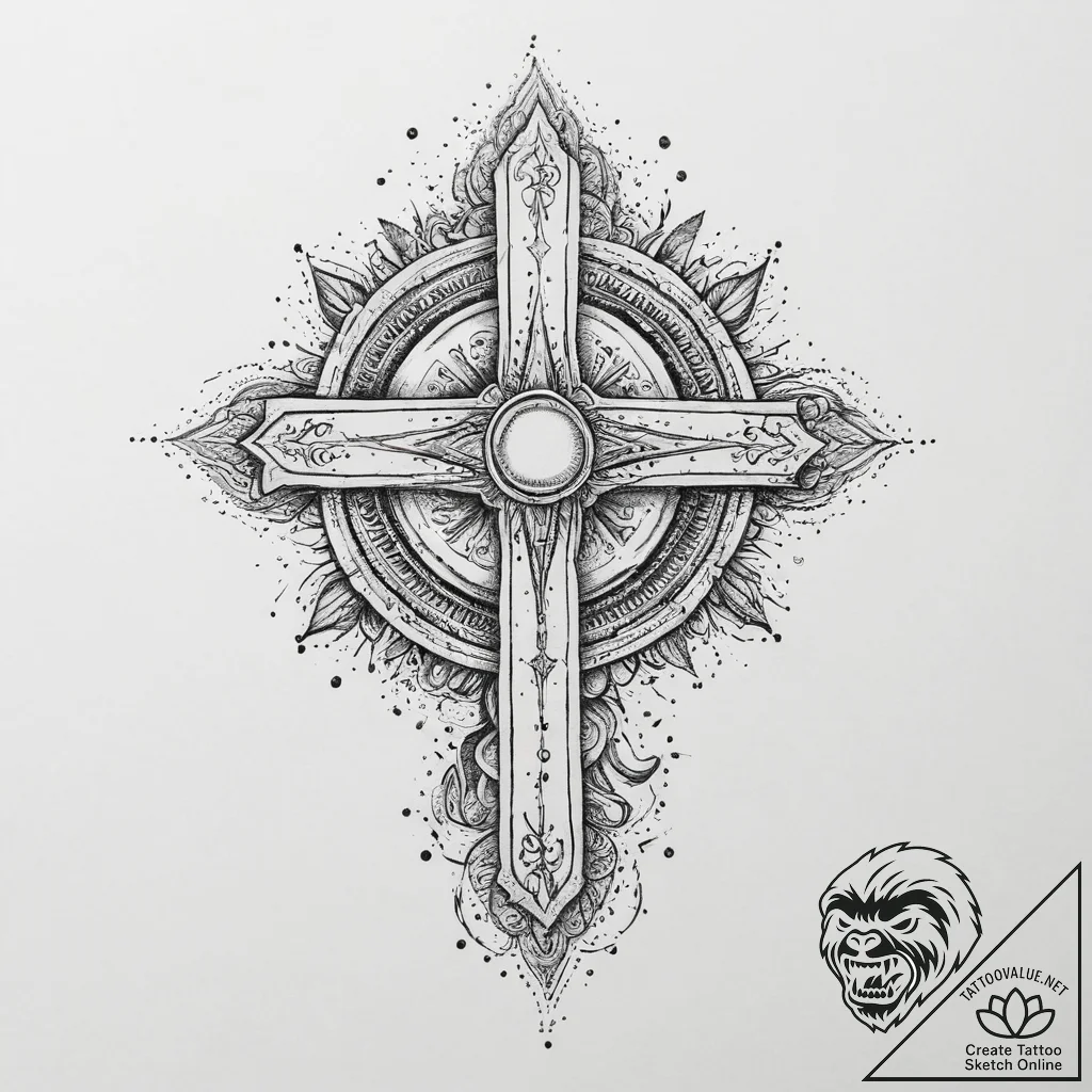 Tattoo sketch cosmic scene, tattoo flash shee... - tattoo sketch (№1757327517_0, 08.09.2025 10:31) — tattoovalue.net