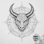 Tattoo sketch devil with horns, tattoo line a… – tattoo sketch (№1757329661_0, 08.09.2025 11:07) — tattoovalue.net
