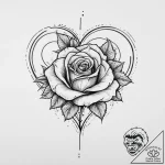 Tattoo sketch broken heart with a rose, tatto… – tattoo sketch (№1757330051_0, 08.09.2025 11:14) — tattoovalue.net
