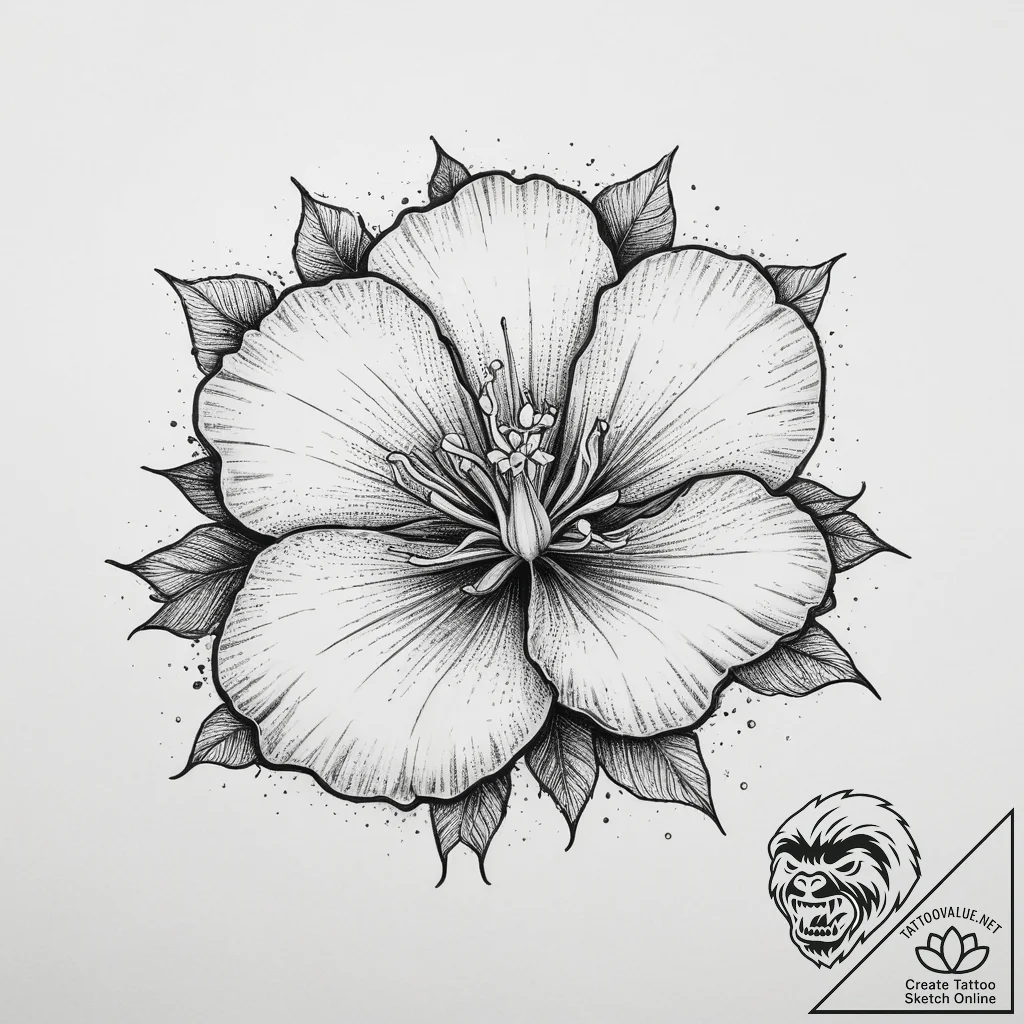 Tattoo sketch rafflesia flower, tattoo drawin... - tattoo sketch (№1757330637_0, 08.09.2025 11:23) — tattoovalue.net