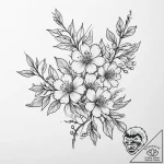 Tattoo sketch hawthorn blossom branch, tattoo… – tattoo sketch (№1757330832_0, 08.09.2025 11:27) — tattoovalue.net