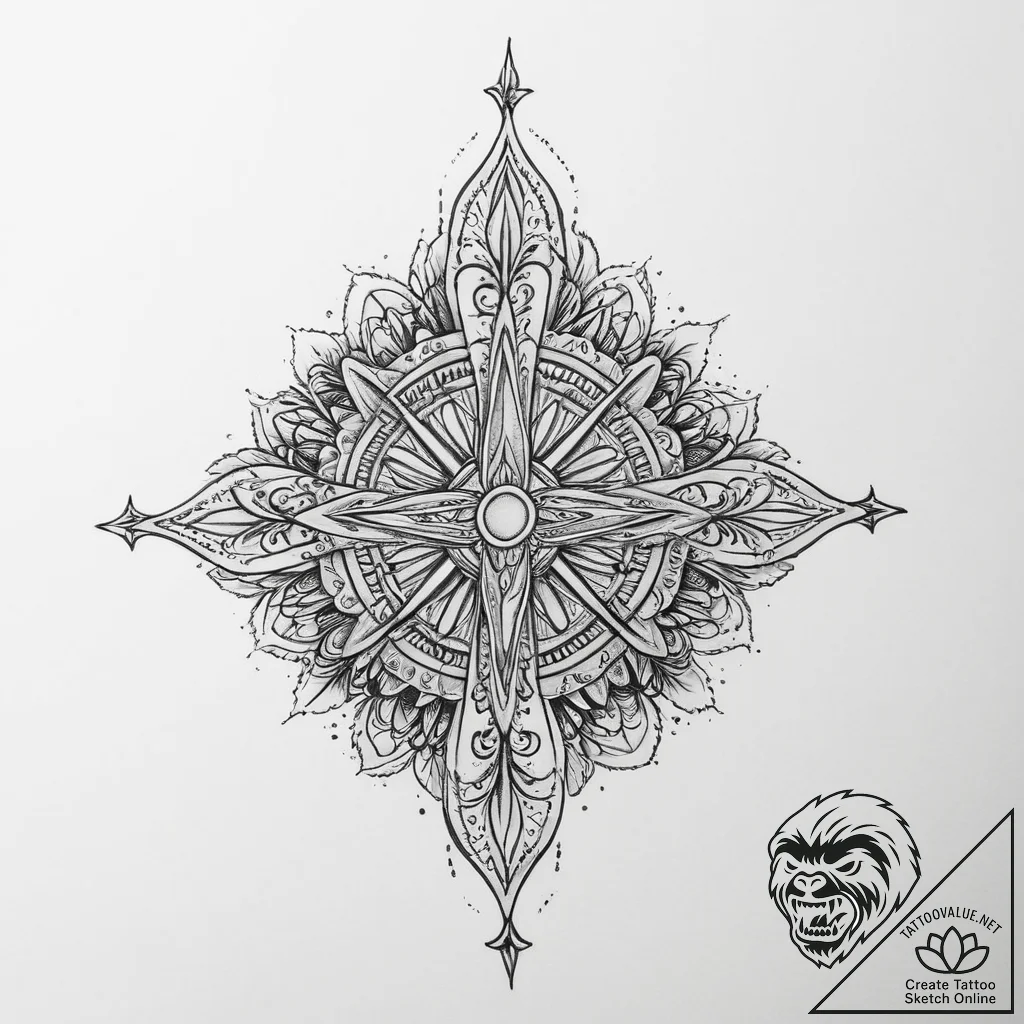 Tattoo sketch blessed representation - tattoo sketch (№1757331224_0, 08.09.2025 11:33) — tattoovalue.net