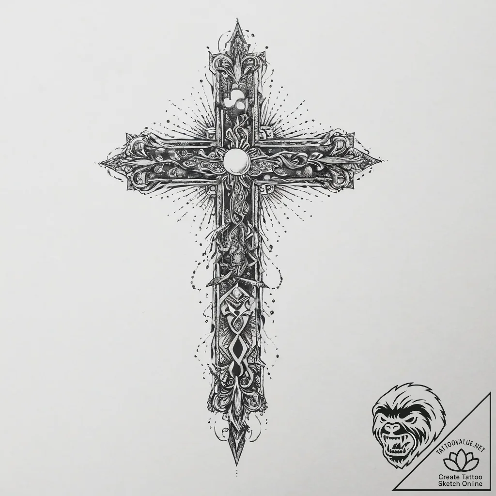 Tattoo sketch cosmic character, tattoo drawin... - tattoo sketch (№1757331808_0, 08.09.2025 11:43) — tattoovalue.net