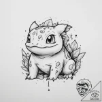 Tattoo sketch pokemon bulbasaur – tattoo sketch (№1757333947_0, 08.09.2025 12:19) — tattoovalue.net