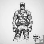 Tattoo sketch soldier with a chain, tattoo dr… – tattoo sketch (№1757334342_0, 08.09.2025 12:25) — tattoovalue.net