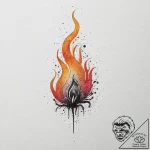 Tattoo sketch fire, concept art for tattoo, d… – tattoo sketch (№1757334927_0, 08.09.2025 12:35) — tattoovalue.net