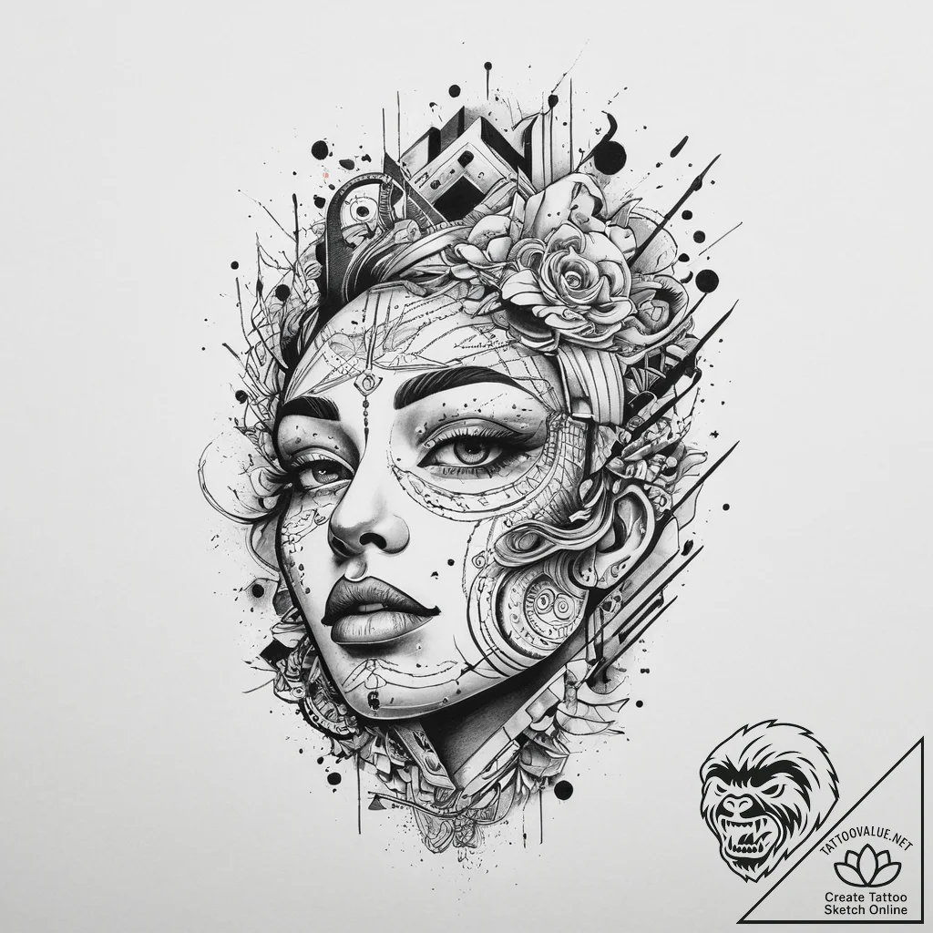 Tattoo sketch metal, ink illustration for tat... - tattoo sketch (№1757337071_0, 08.09.2025 13:11) — tattoovalue.net