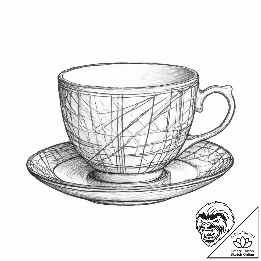 Tattoo sketch teacup tattoo, concept art for... - tattoo sketch (№1757340502_0, 08.09.2025 14:08) — tattoovalue.net
