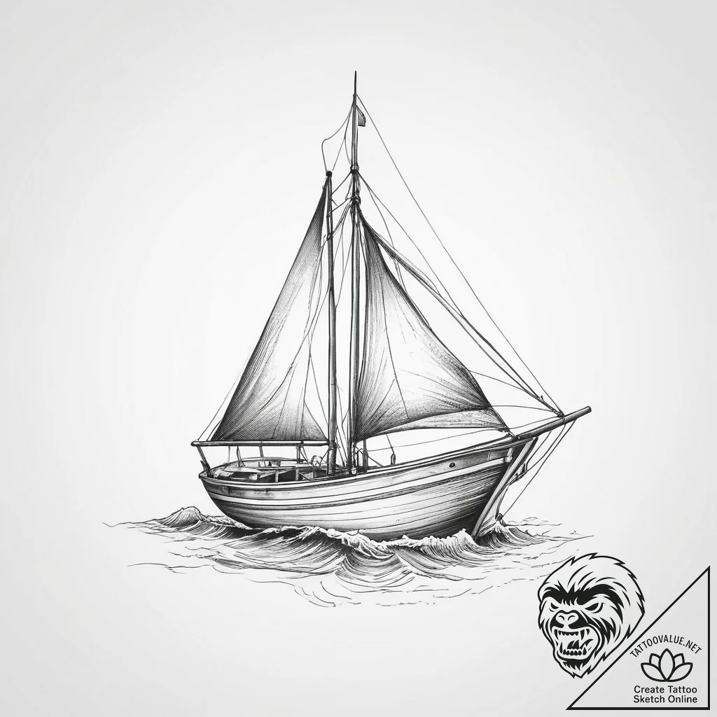 Tattoo sketch узор в виде лодки - tattoo sketch (№1757341091_0, 08.09.2025 14:18) — tattoovalue.net