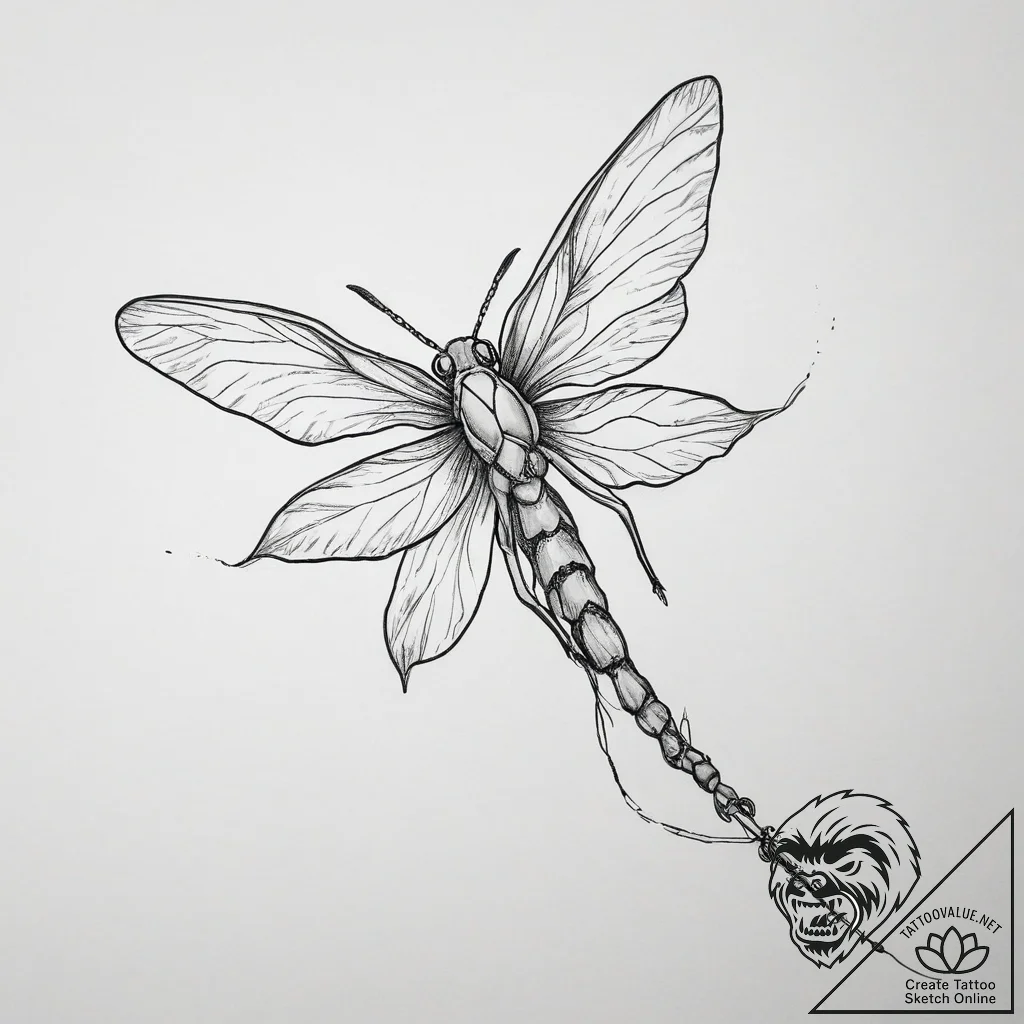 Tattoo sketch orchid mantis, concept art for... - tattoo sketch (№1757342091_0, 08.09.2025 14:34) — tattoovalue.net