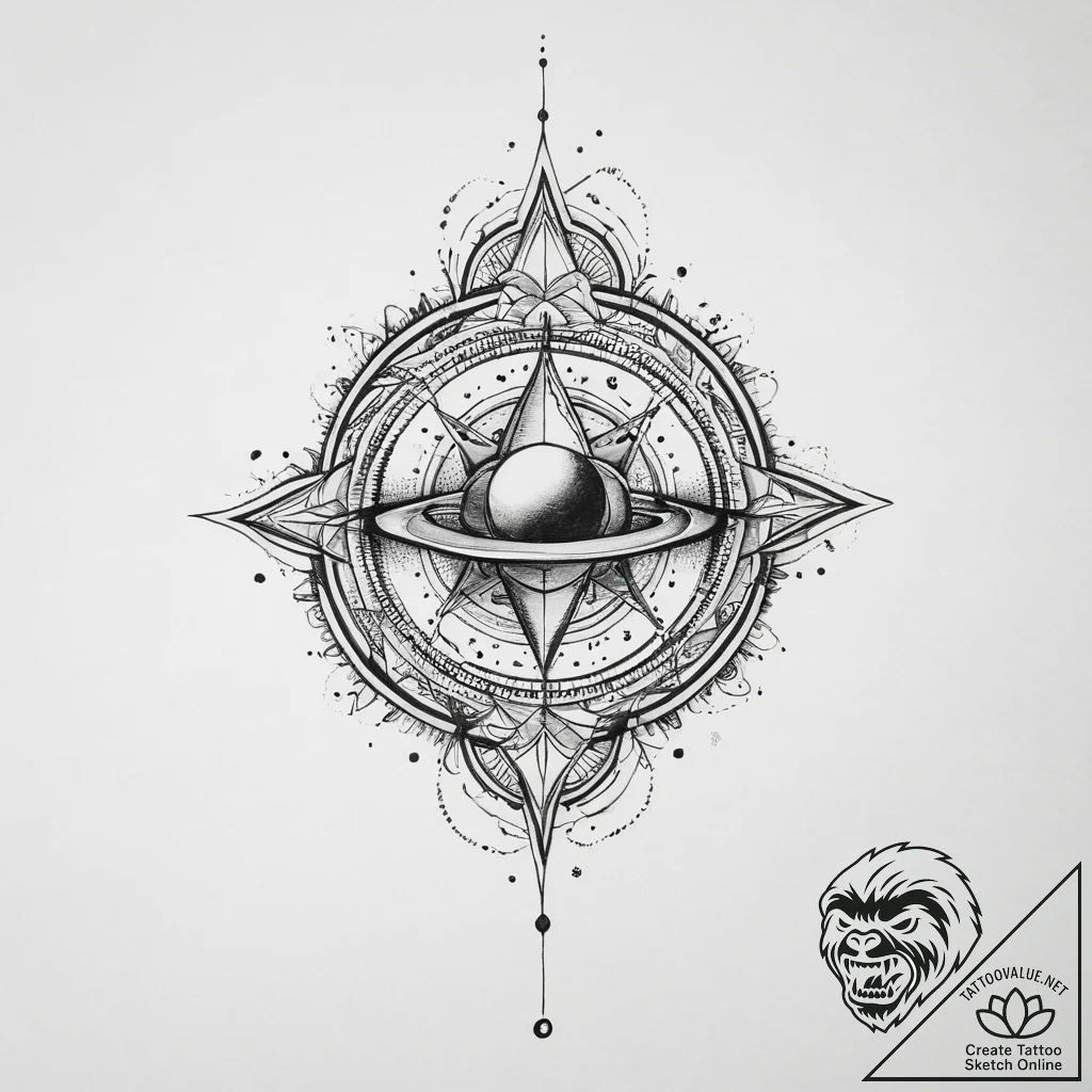 Tattoo sketch cosmic origin - tattoo sketch (№1757342288_0, 08.09.2025 14:38) — tattoovalue.net