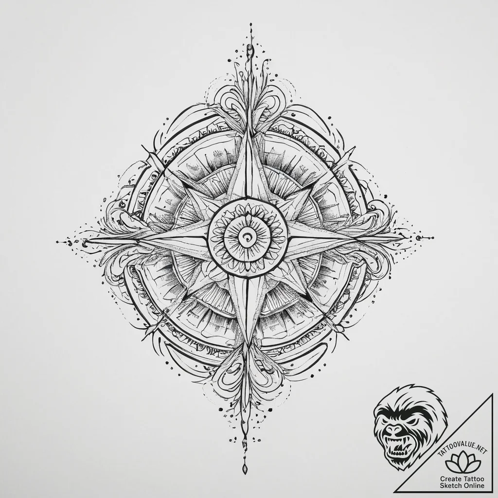 Tattoo sketch blessed realm, tattoo line art,... - tattoo sketch (№1757342484_0, 08.09.2025 14:41) — tattoovalue.net