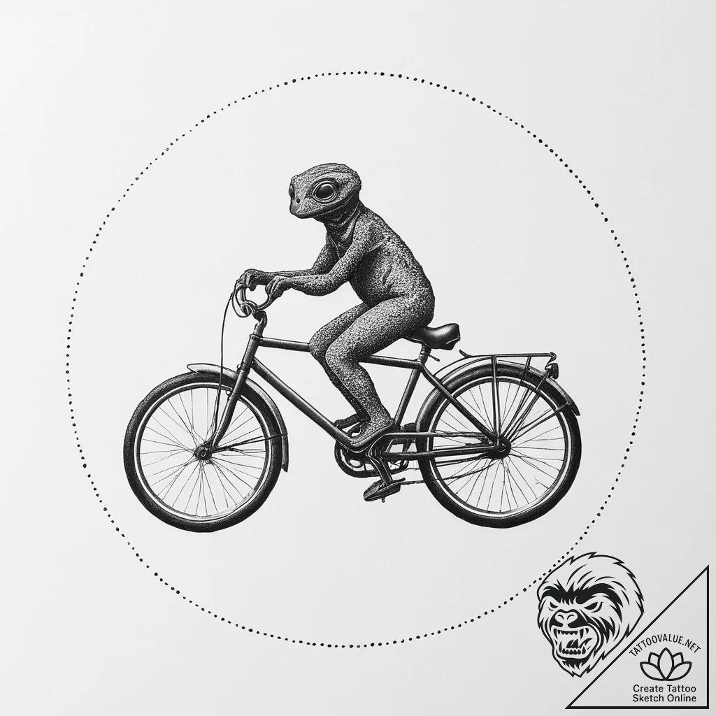 Tattoo sketch e.t. bicycle silhouette, artist... - tattoo sketch (№1757343294_0, 08.09.2025 14:54) — tattoovalue.net