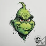 Tattoo sketch the grinch with a paw, tattoo l… – tattoo sketch (№1757343493_0, 08.09.2025 14:58) — tattoovalue.net