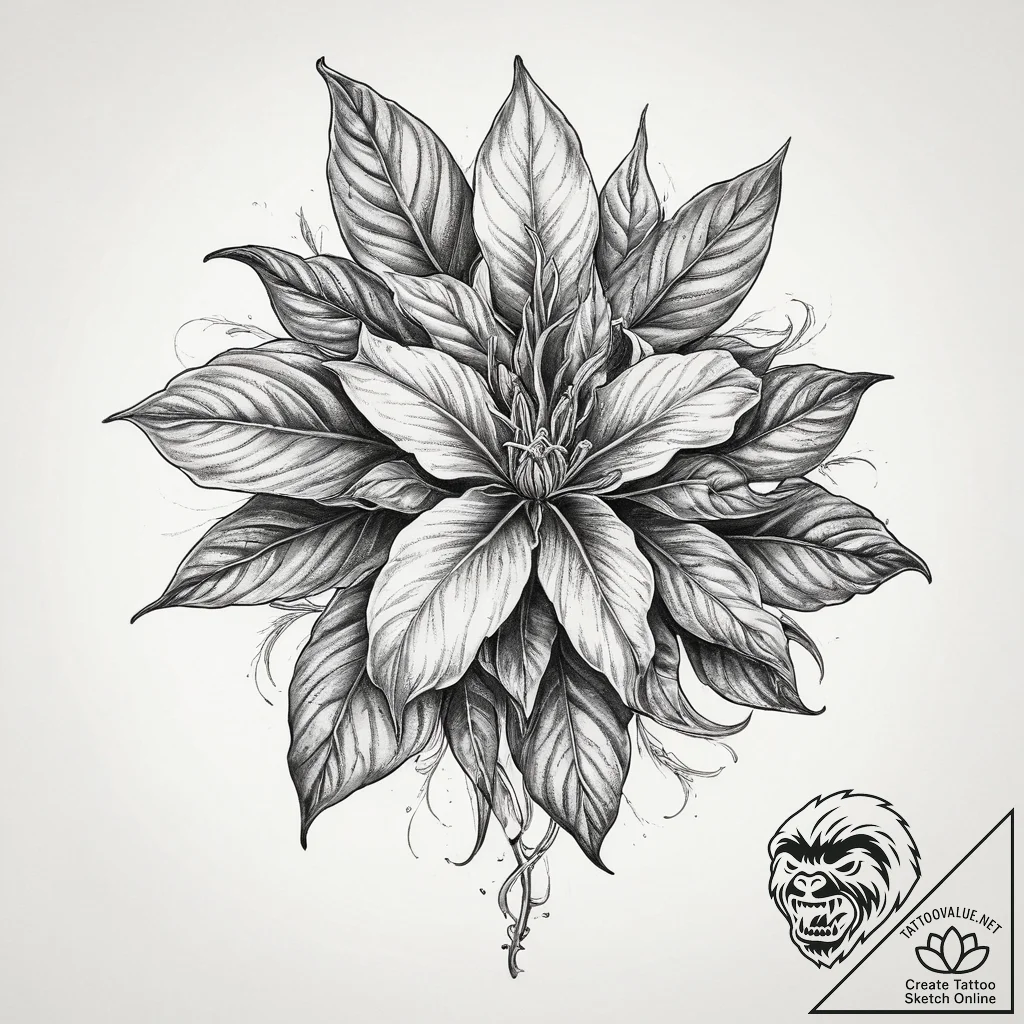 Tattoo sketch comfrey, concept art for tattoo... - tattoo sketch (№1757343691_0, 08.09.2025 15:01) — tattoovalue.net