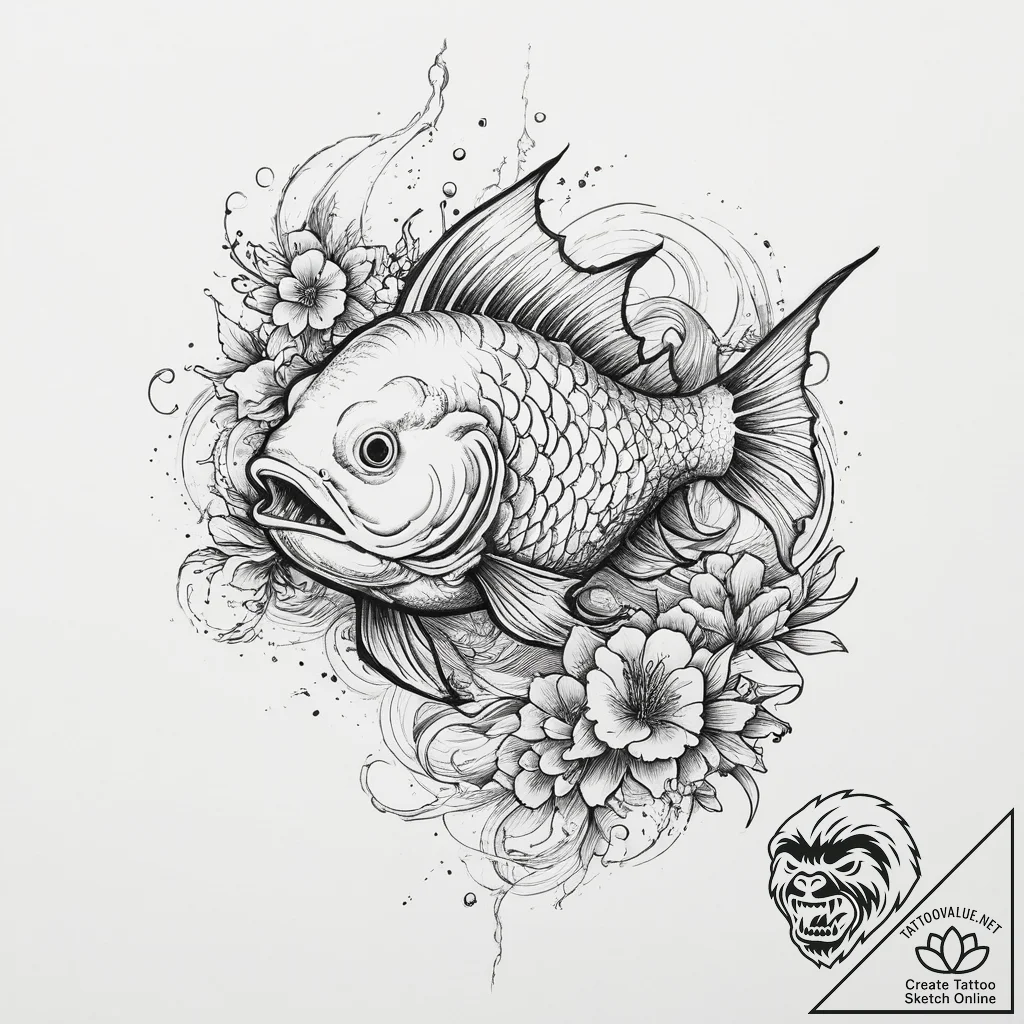Tattoo sketch anglerfish, concept art for tat... - tattoo sketch (№1757344284_0, 08.09.2025 15:11) — tattoovalue.net