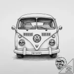 Tattoo sketch hippie vw van, ink illustration… – tattoo sketch (№1757345496_0, 08.09.2025 15:31) — tattoovalue.net