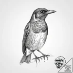 Tattoo sketch thrush – tattoo sketch (№1757345695_0, 08.09.2025 15:34) — tattoovalue.net