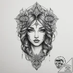 Tattoo sketch face, concept art for tattoo, m… – tattoo sketch (№1757347498_0, 08.09.2025 16:04) — tattoovalue.net