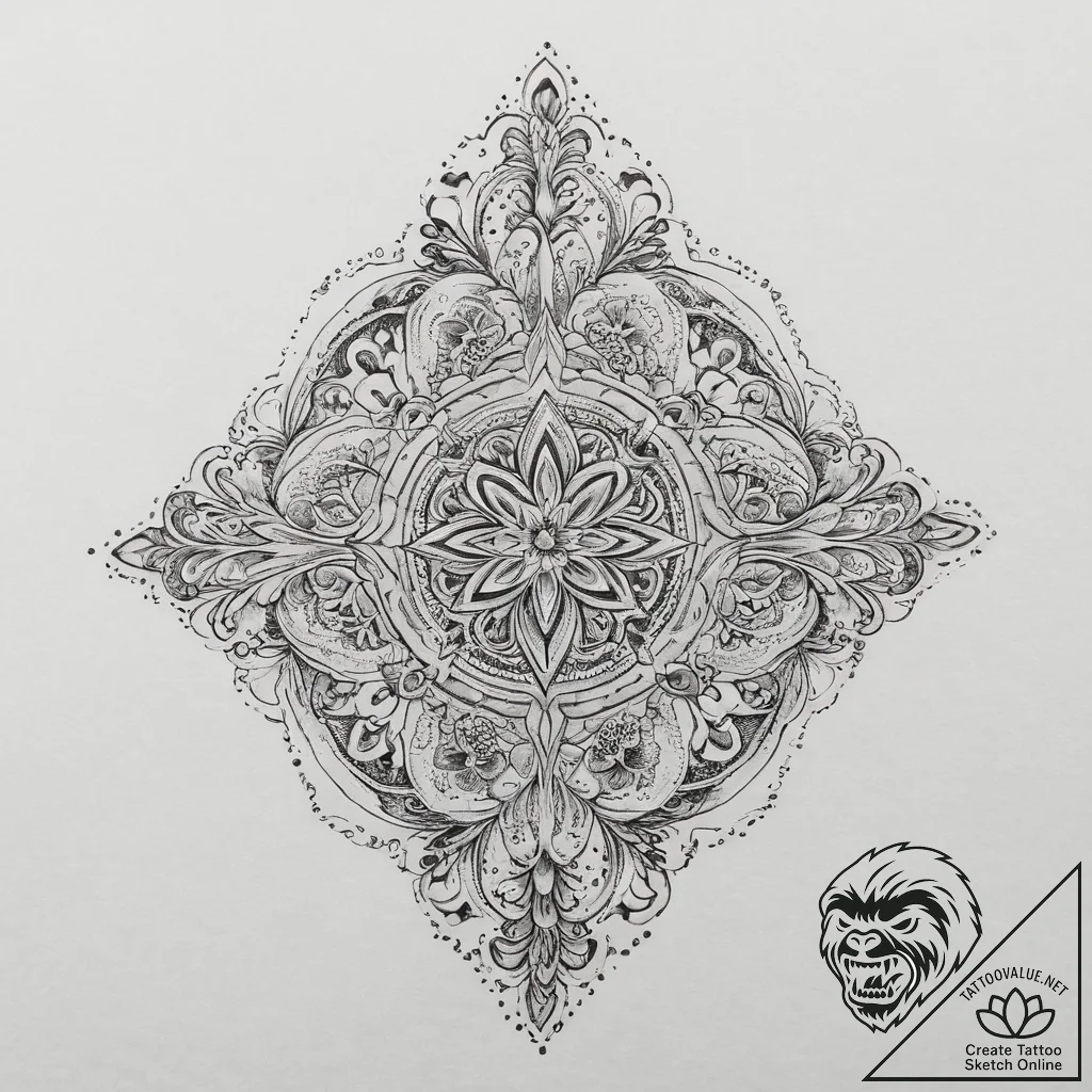 Tattoo sketch узор в стиле модерн, artistic t... - tattoo sketch (№1757348687_0, 08.09.2025 16:24) — tattoovalue.net