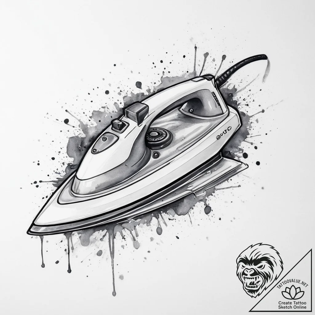 Tattoo sketch ironing board and iron, tattoo... - tattoo sketch (№1757349285_0, 08.09.2025 16:34) — tattoovalue.net