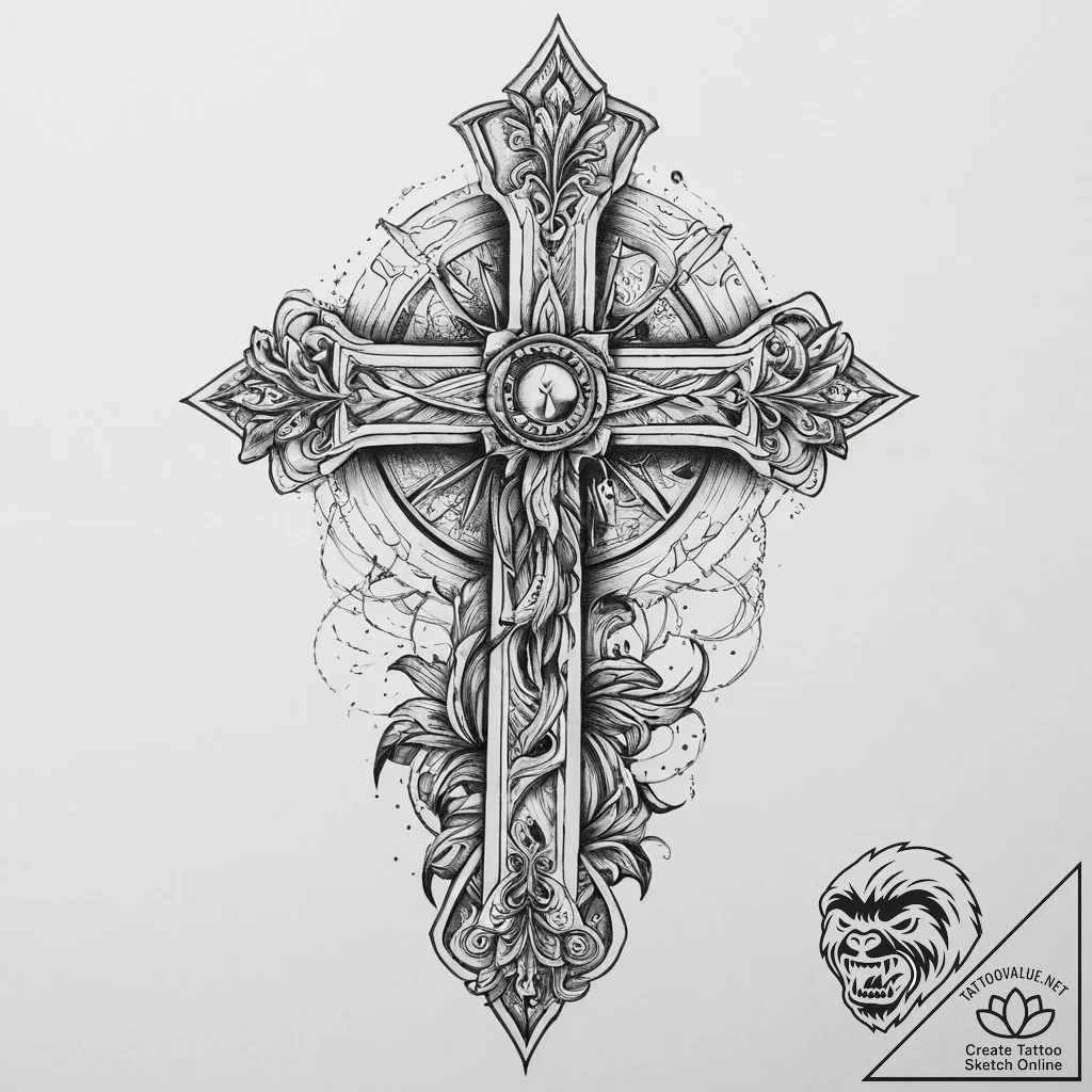 Tattoo sketch holy representation, tattoo ske... - tattoo sketch (№1757349482_0, 08.09.2025 16:38) — tattoovalue.net